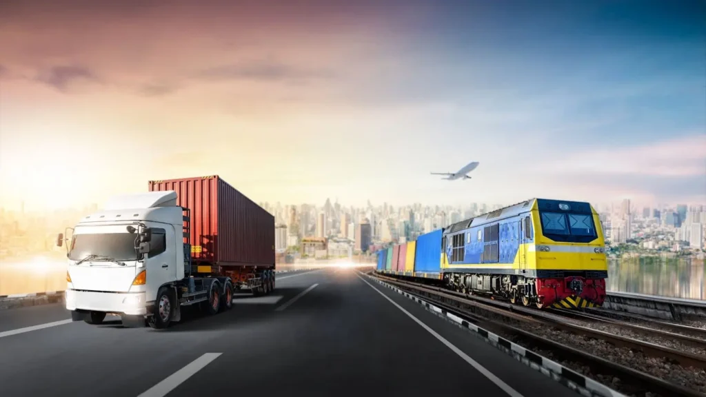 Logistics solutions in Chennai with cargo trucks and containers for efficient delivery